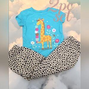 *0882 matched Place Giraffe 2pc outfit set Girls 3T
